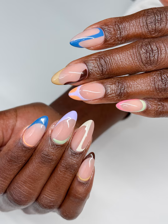 Line Art, French Manicure, Negative Space — nail work by Flair Nail & Beauty Bar