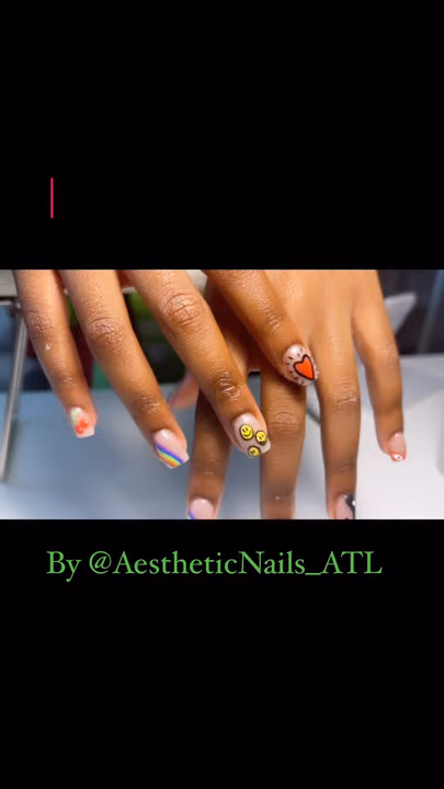 Encapsulation, Hand Painting — nail work by Atlanta Nail Artist