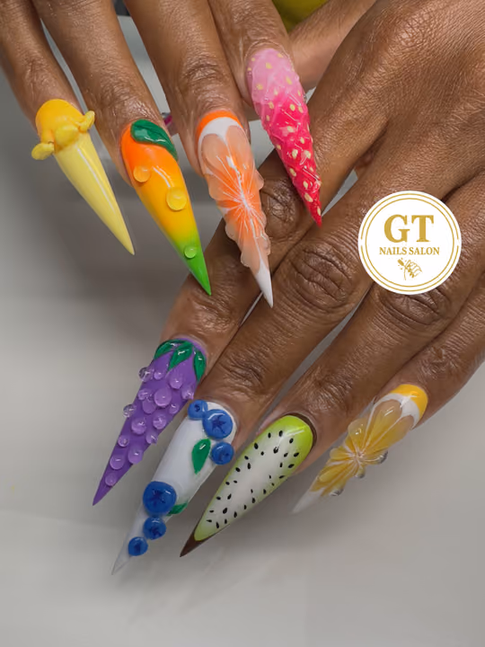 3d Sculpting, Nail Extensions, Textured Finish — nail work by GT NAILS Duluth, Ga