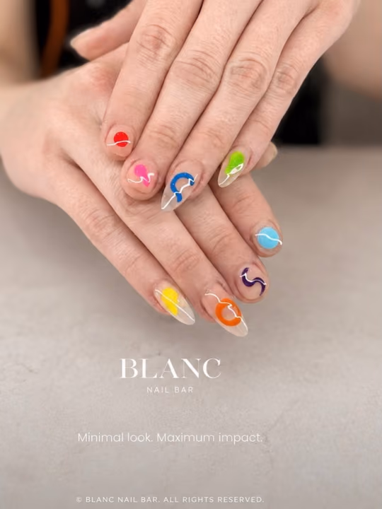 Line Art, Negative Space — nail work by Blanc Nail Bar