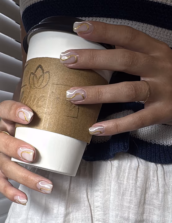 Line Art, Hand Painting, Negative Space — nail work by Adyclou