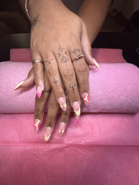 3d Sculpting, Charm Placement, French Manicure — nail work by TipsSlayedbyStyles
