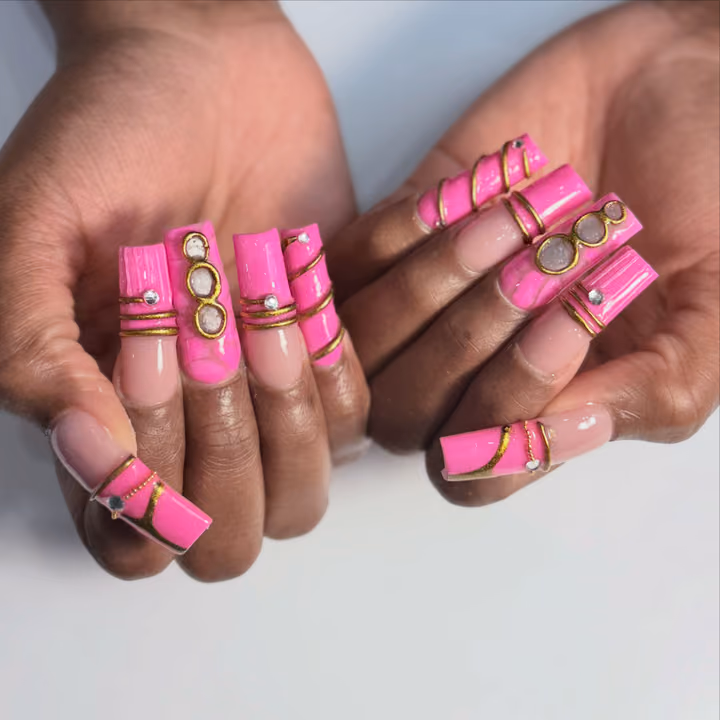 3d Sculpting, Charm Placement, Structured Gel — nail work by Nail Muse