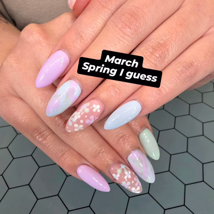 Blooming Gel, Hand Painting — nail work by Kat