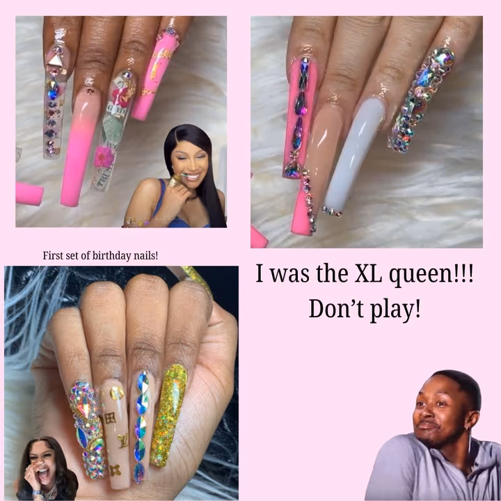 Encapsulation, Extreme Length, Gem Placement, Structured Gel — nail work by ATLANTA LICENSED NAIL INSTRUCTOR