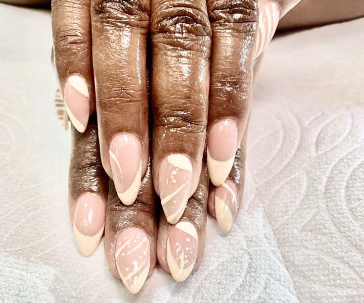 Hand Painting, Line Art, Negative Space — nail work by just nails