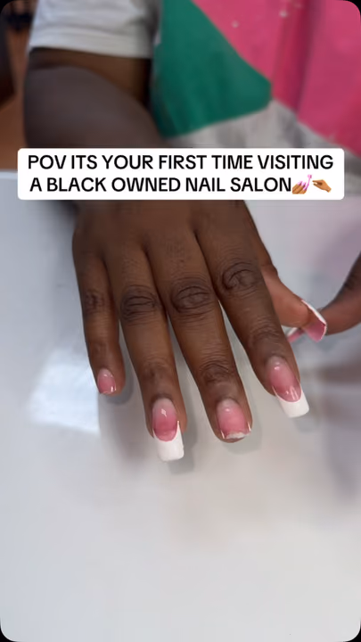 French Manicure, Acrylic, Square — nail work by Clayton County- Black owned