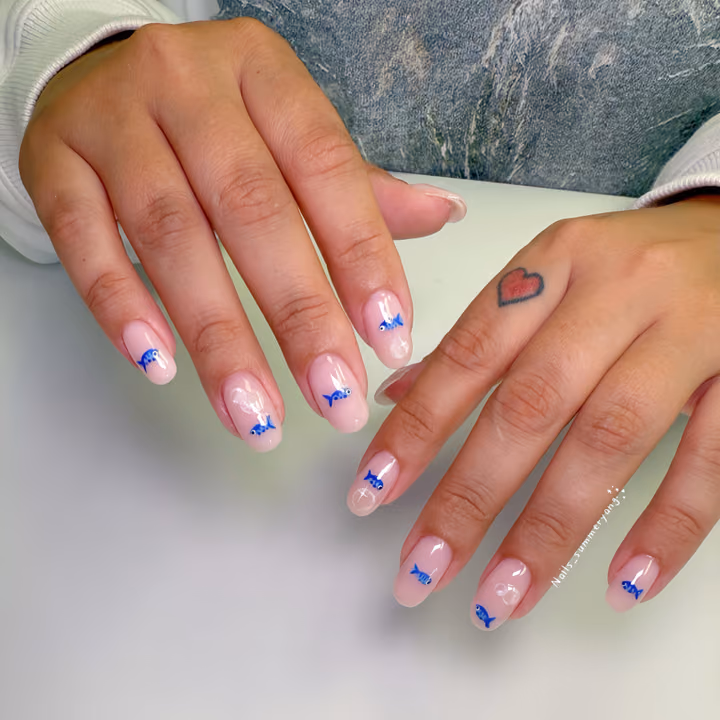 Encapsulation, Hand Painting — nail work by Atlanta Nail Tech