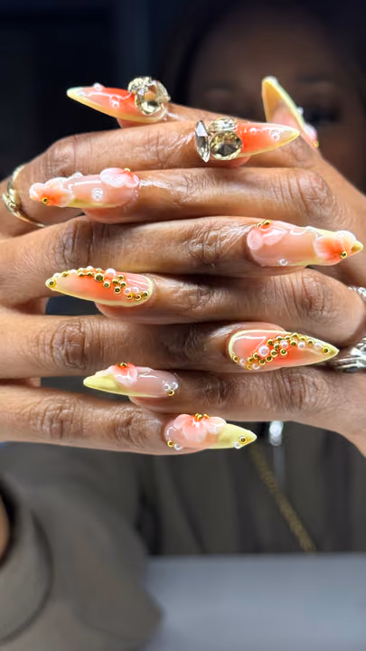 3d Sculpting, Gel X, Charm Placement, Stiletto — nail work by Nails by Cody