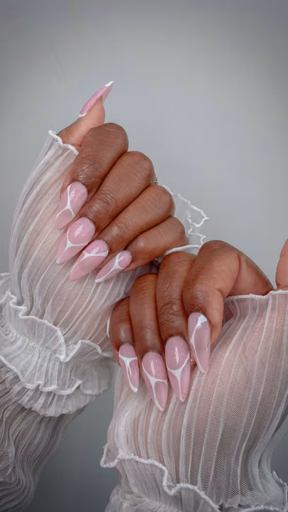 Hand Painting, Negative Space, Stiletto — nail work by NailzzwithANNIE