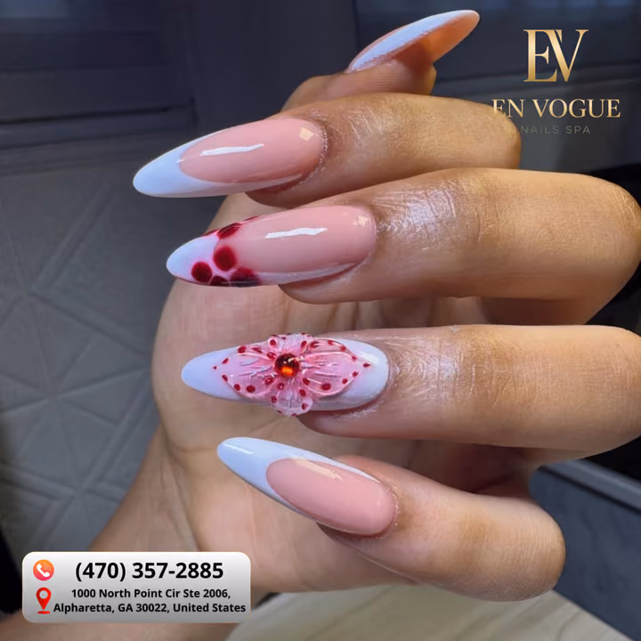 3d Sculpting, Blooming Gel, Crystal Placement, French Manicure — nail work by En Vogue Nails Spa