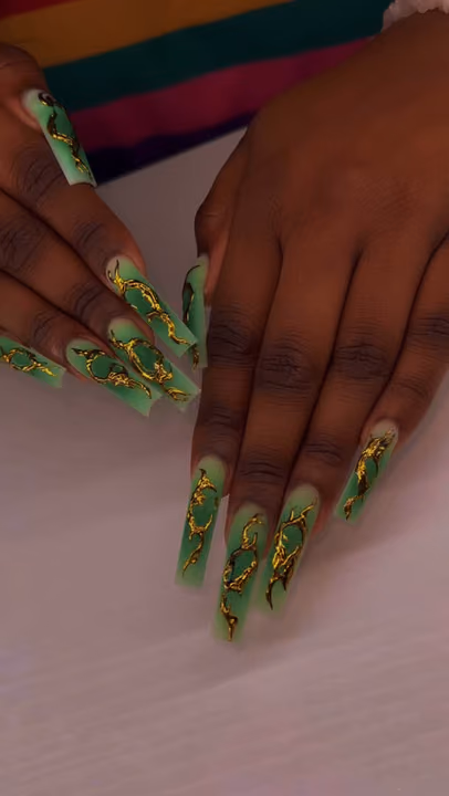 3d Sculpting, Chrome, Nail Extensions — nail work by Nailed By Christel