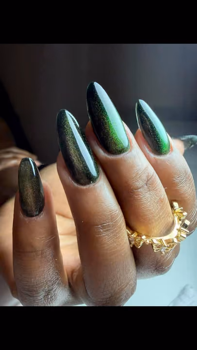 Apex Building, Cat Eye, Structured Gel — nail work by Yudit’s Nails