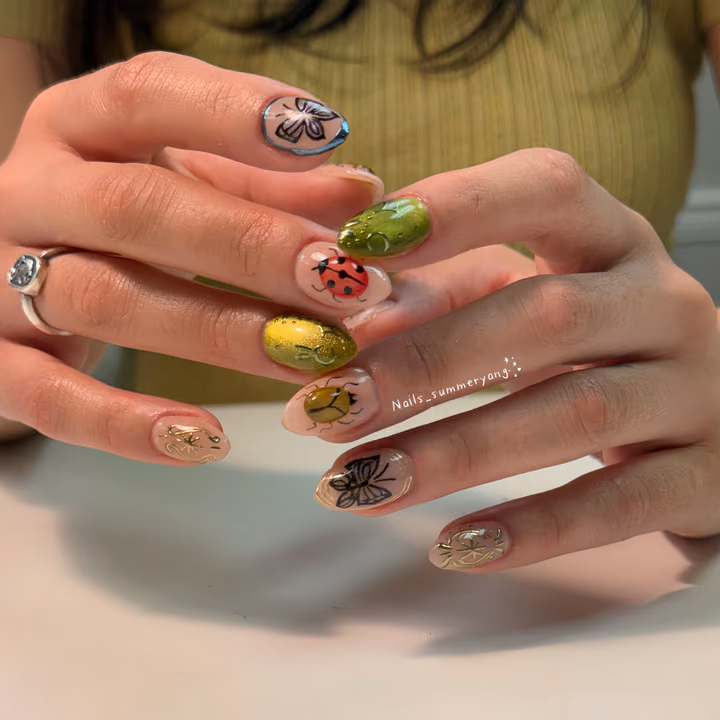Chrome, 3d Sculpting, Hand Painting — nail work by Atlanta Nail Tech