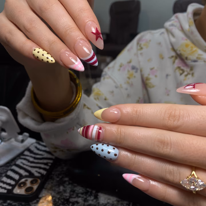 French Manicure, Hand Painting, Line Art — nail work by Nailz.byNelle