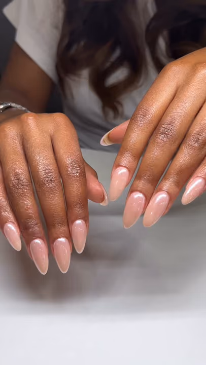 Chrome, Structured Gel — nail work by Decatur
