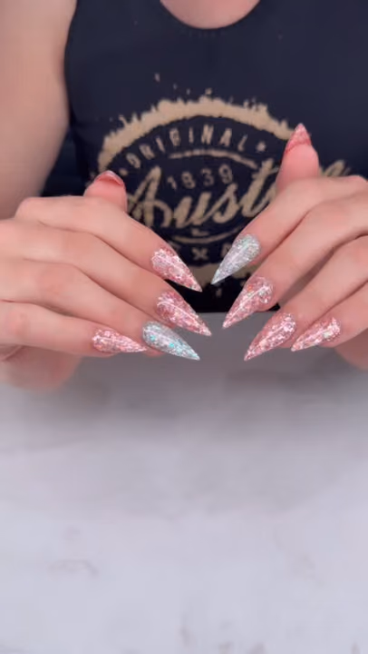 Encapsulation, Stiletto — nail work by Blanc Nail Bar