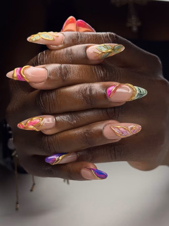 3d Sculpting, Line Art — nail work by Nails by Cody