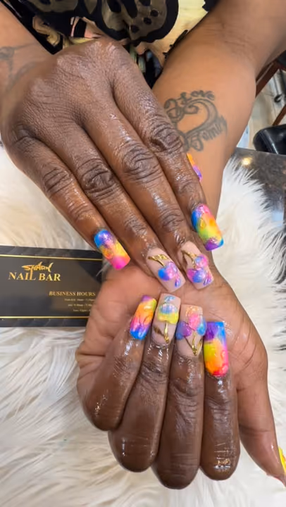 3d Sculpting, Encapsulation, Hand Painting — nail work by Shark Nail Bar