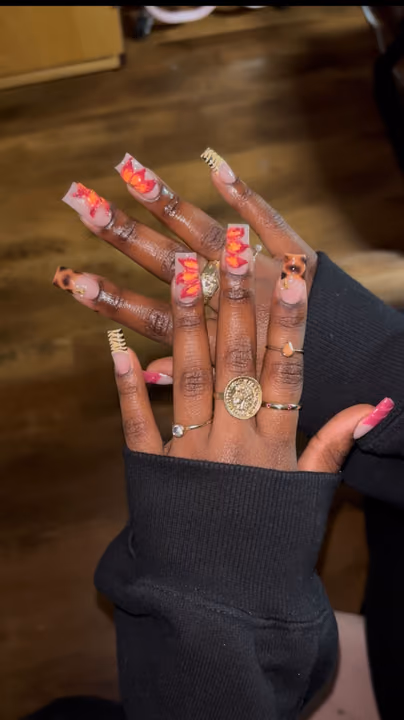 3d Sculpting, Animal Print, Hand Painting, Piercing — nail work by ATL Nail Tech