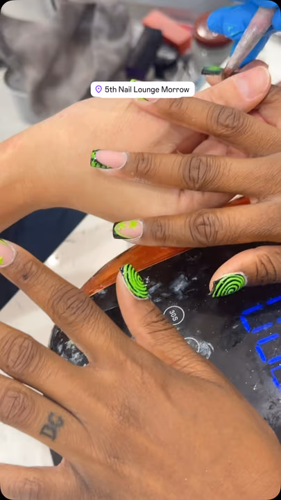 Hand Painting, Line Art — nail work by 5Th Nail Lounge Morrow