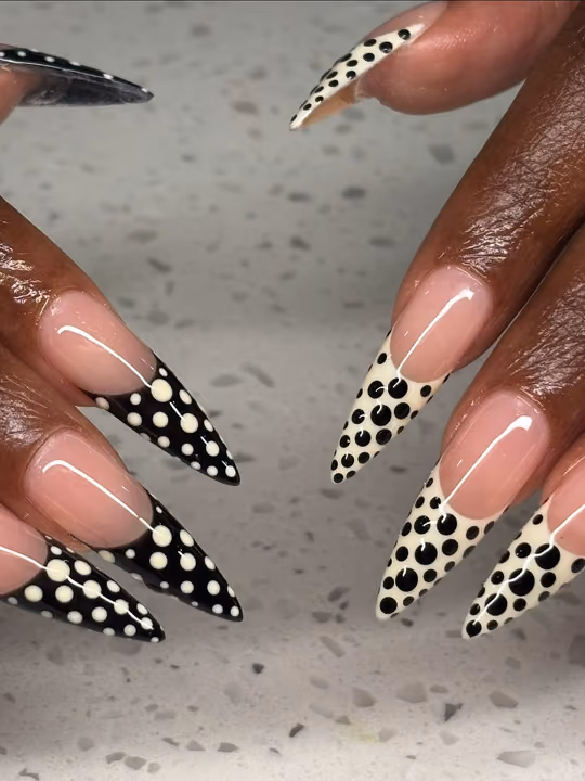 Dot Work, Stiletto — nail work by Babe Cave Beauty,LLC