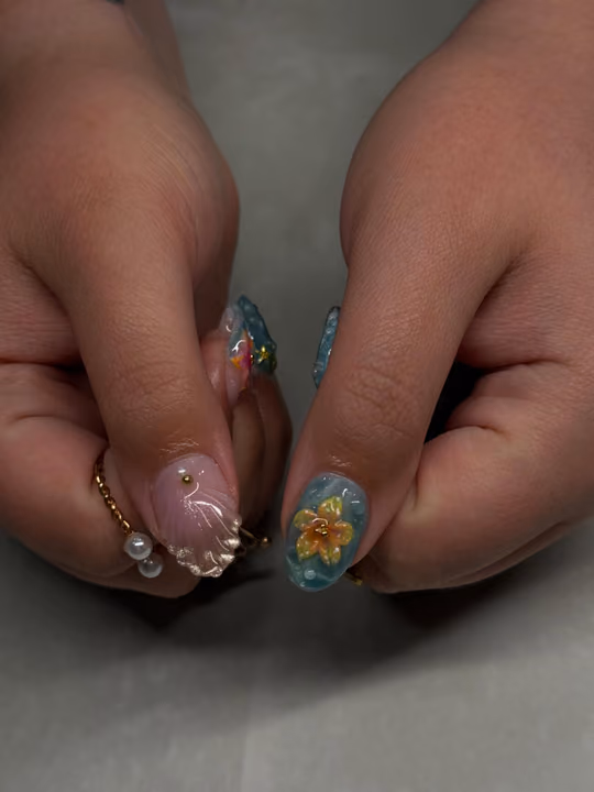 3d Sculpting, Charm Placement, Hard Gel — nail work by Nails By Sharik