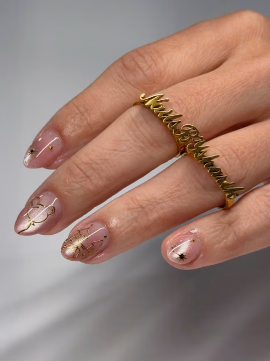 Cat Eye, Encapsulation, Gel Overlay — nail work by Nails By Sharik
