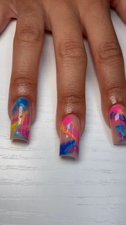 Duck, Smoke Effect, Watercolor Art — nail work by Skyler Floyd