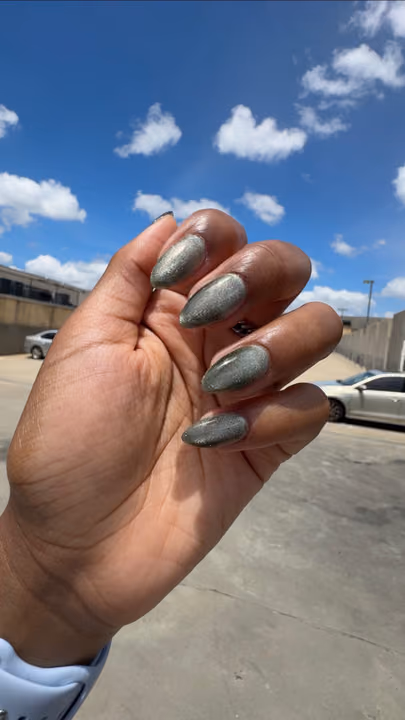 Cat Eye, Magnetic Gel — nail work by Atlanta Russian Manicure Specialist