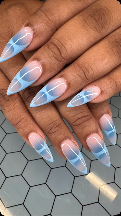 Airbrush, Negative Space, Ombre, Nail Extensions — nail work by Sophy’s Nail Lab