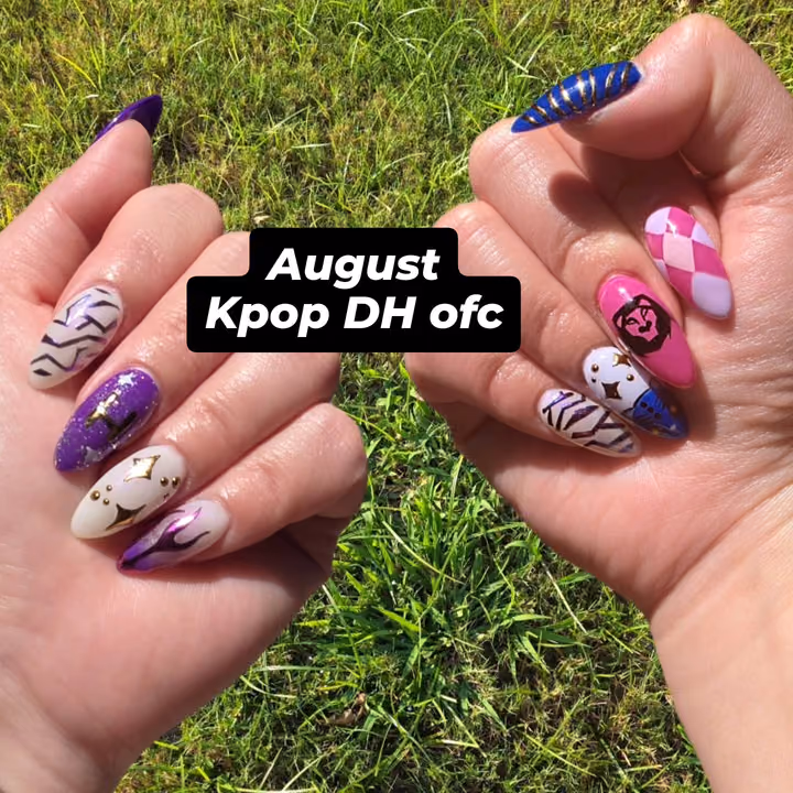 Character Art, Transfer Foil, Geometric Art, Hand Painting — nail work by Kat