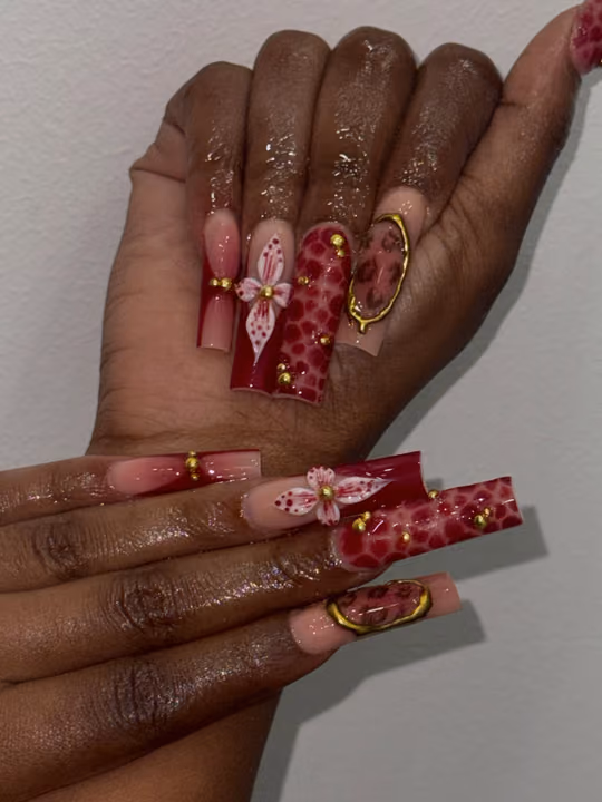 3d Sculpting, Encapsulation, Tortoiseshell Effect — nail work by Atlantas #1 Nail Salon