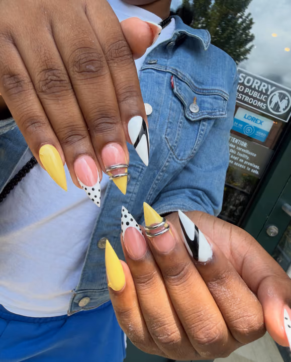 Hand Painting, Piercing, Stiletto — nail work by Dor Nail Bar Atlanta