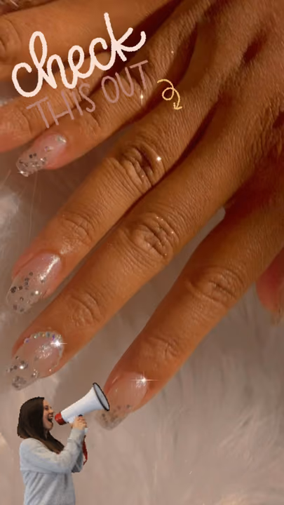 Gel Overlay, Rhinestone Placement — nail work by Solana Studios