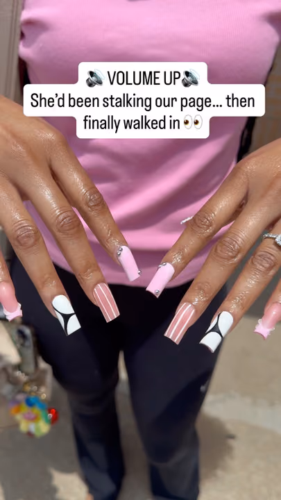 Crystal Placement, Geometric Art, Line Art, Rhinestone Placement — nail work by Clayton County- Black owned
