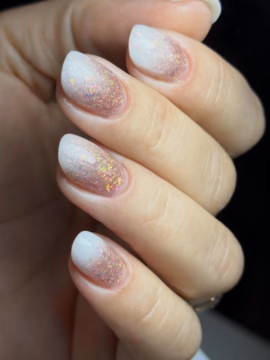 Ombre, Glitter Fade, Structured Gel — nail work by Yudit’s Nails