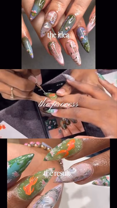 3d Sculpting, Encapsulation, Hand Painting, Nail Extensions — nail work by Sophy’s Nail Lab