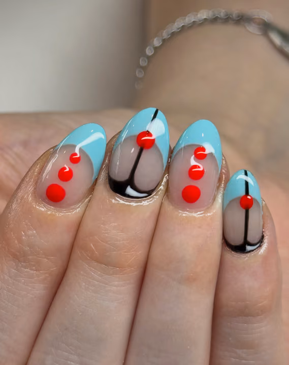 French Manicure, Negative Space, Line Art, Raised Gel — nail work by The Nail Nest