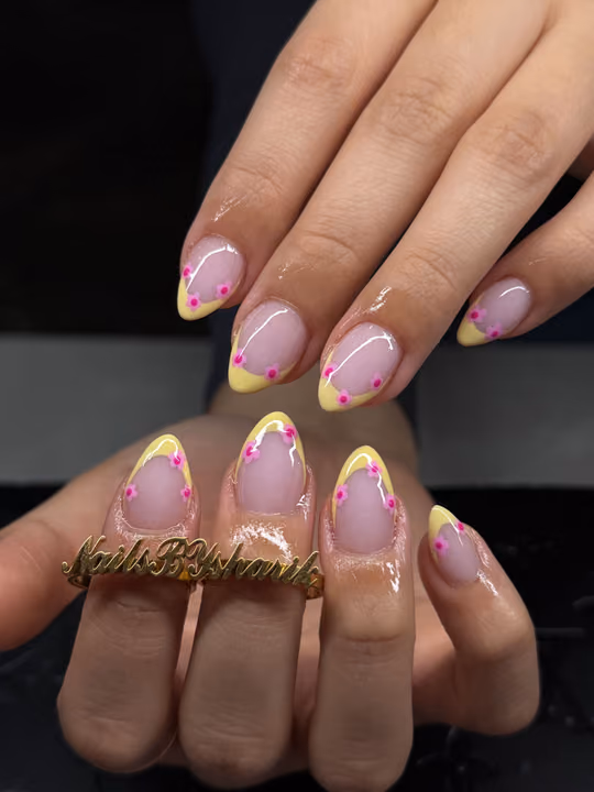 Almond, Cuticle Care, Dot Work, French Manicure — nail work by Nails By Sharik