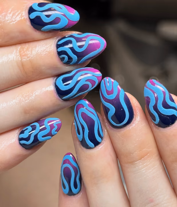 3d Sculpting, Line Art, Raised Gel — nail work by The Nail Nest