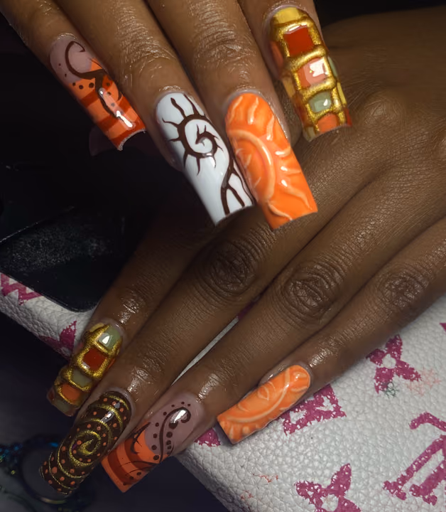 3d Sculpting, Encapsulation, Hand Painting — nail work by Norcross nail tech