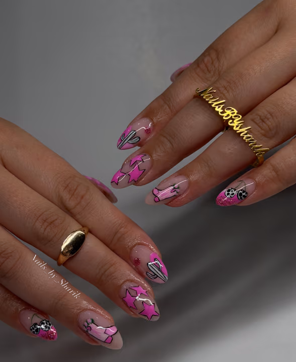 Character Art, Hand Painting, Line Art — nail work by Nails By Sharik