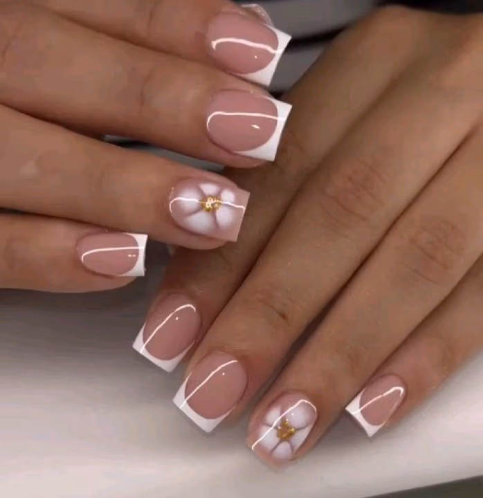 Blooming Gel, Square, Structured Gel — nail work by Nails by Nairobi