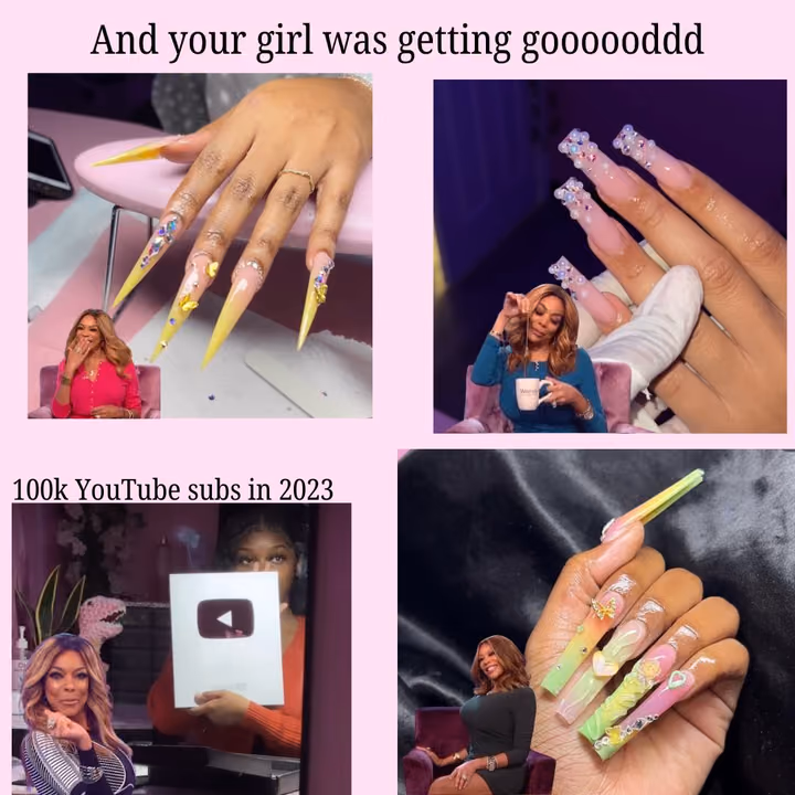 3d Sculpting, Charm Placement, Ombre, Rhinestone Placement — nail work by ATLANTA LICENSED NAIL INSTRUCTOR