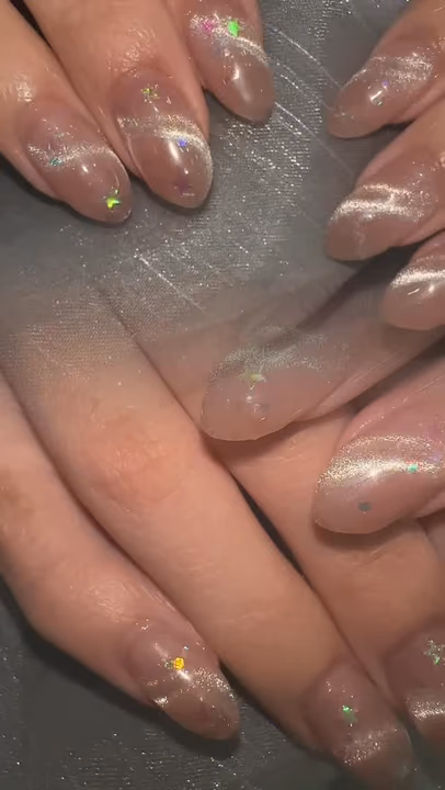 Cat Eye, Encapsulation, Gel Overlay — nail work by Dor Nail Bar Atlanta