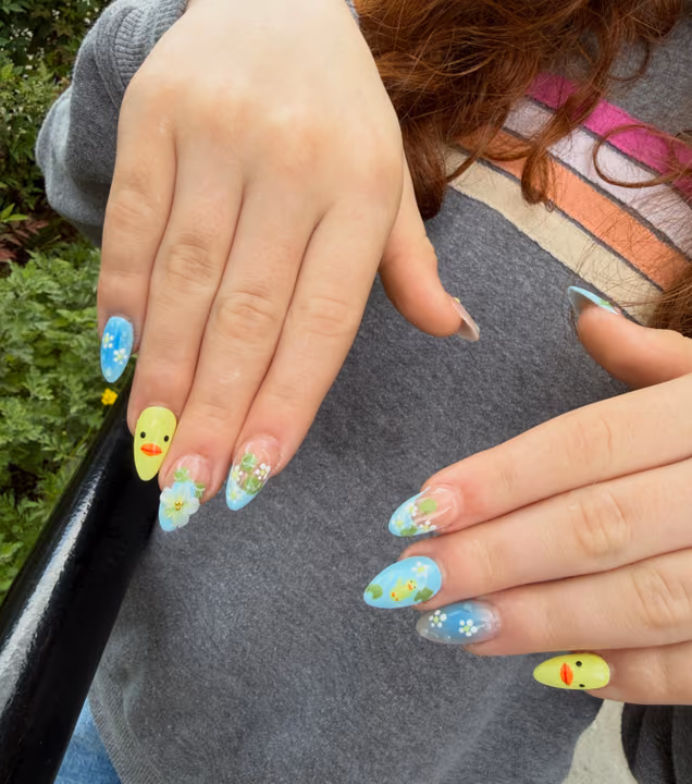 3d Sculpting, Encapsulation, Hand Painting — nail work by Dor Nail Bar Atlanta