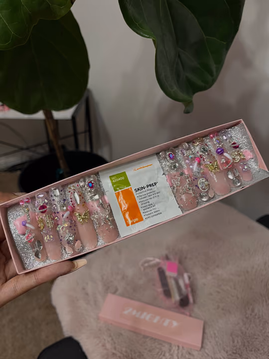 Charm Placement, Press Ons — nail work by Liyah’s Lair