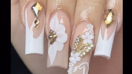 3d Sculpting, Charm Placement, Nail Extensions — nail work by Abbienailz
