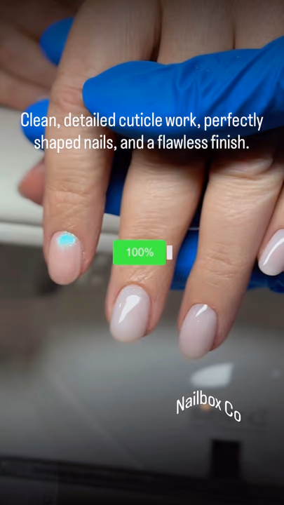 Cuticle Care, Russian Manicure, Structured Gel — nail work by NAILBOX CO. Alpharetta